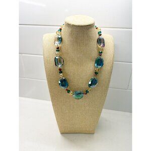 Women's Multicolor Iridescent Crystal/ Glass Beaded Necklace